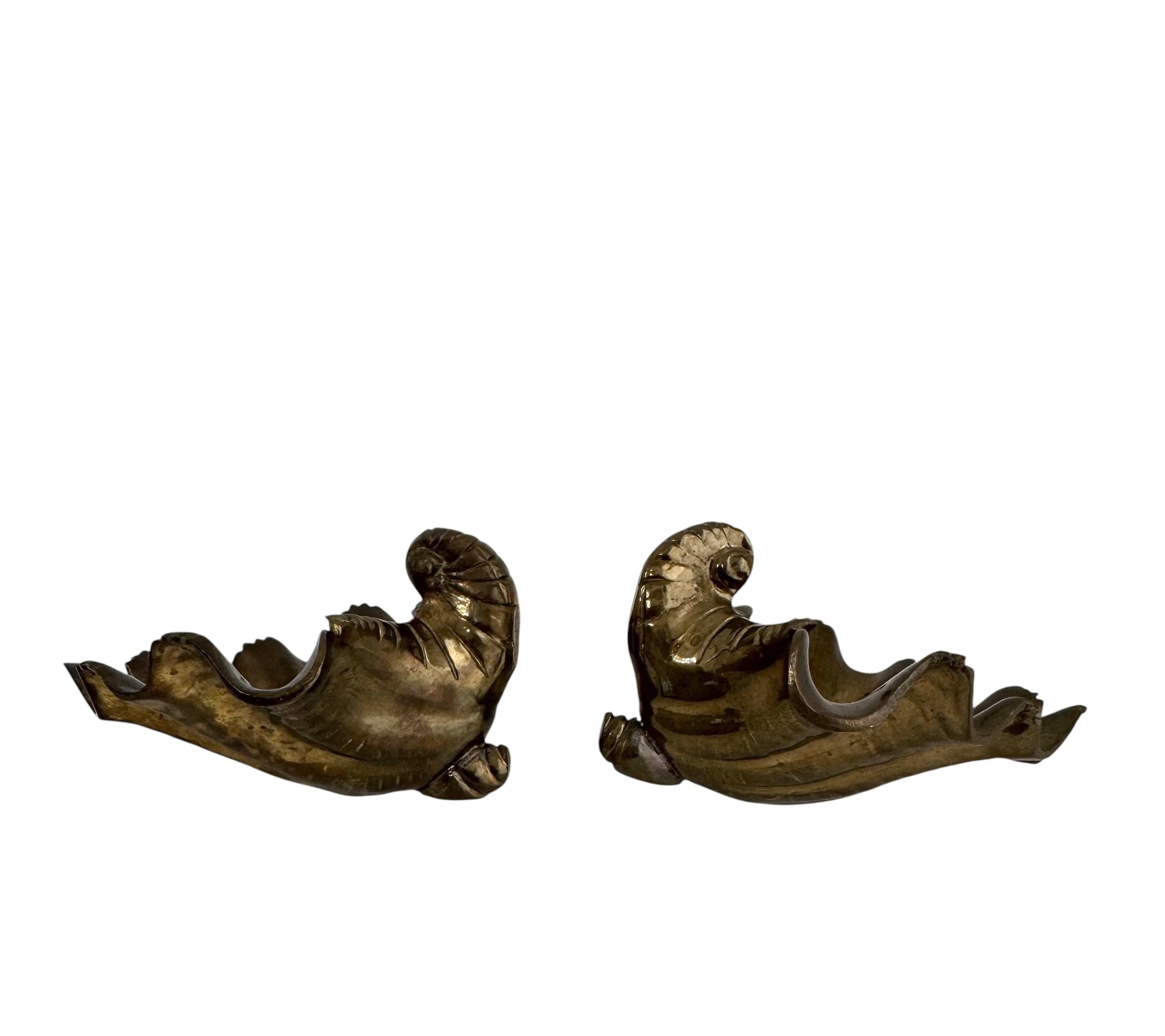 Vintage Brass Shell Dishes – Set of 2 Coastal Sculptural Accents