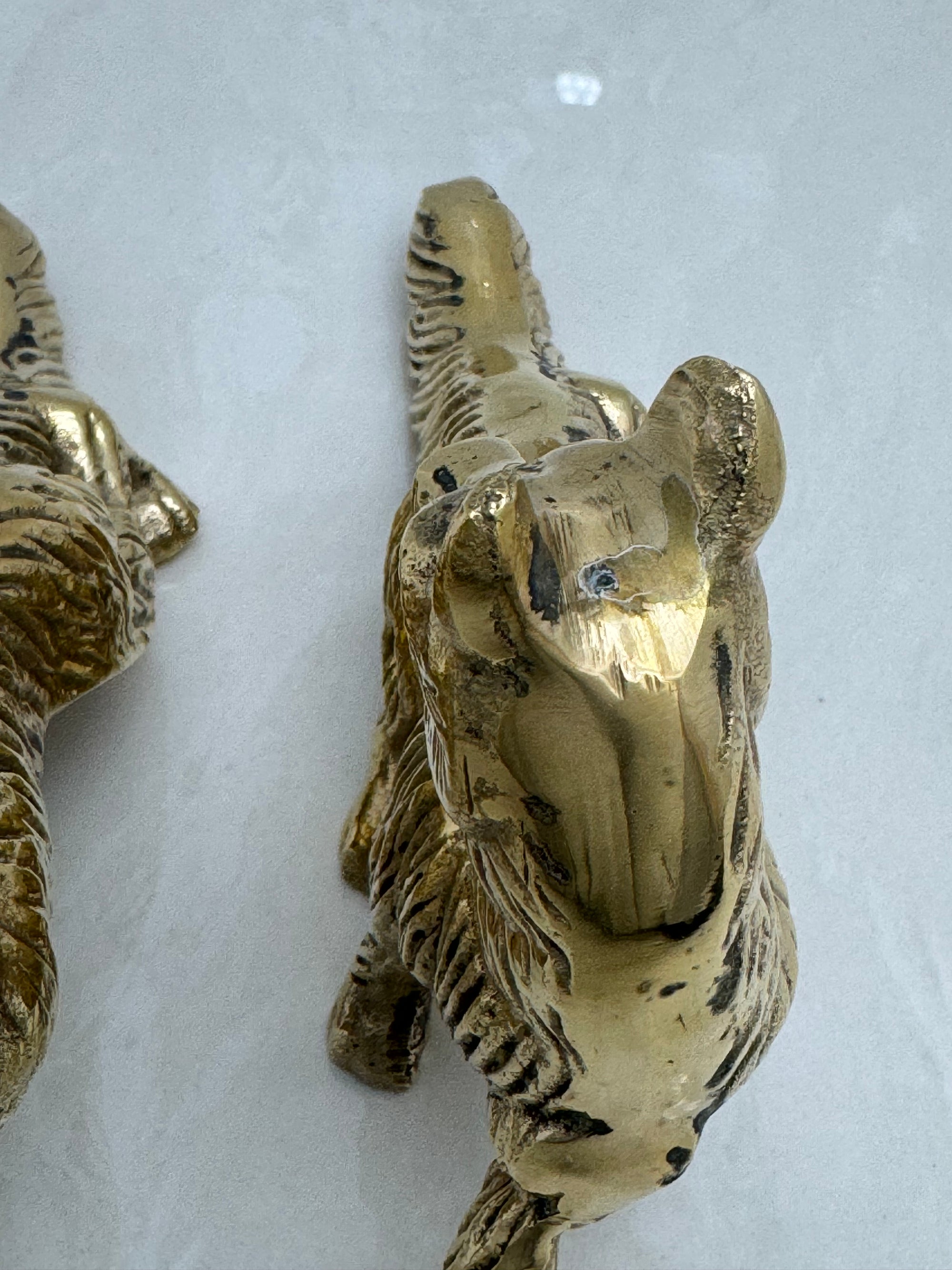 Vintage Brass Foxes- A Pair