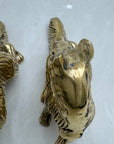 Vintage Brass Foxes- A Pair