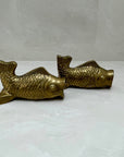 Vintage Brass Fish Vases-A Pair