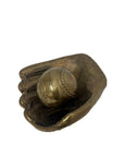 Vintage Brass Baseball Glove and Ball-A Two Piece Set