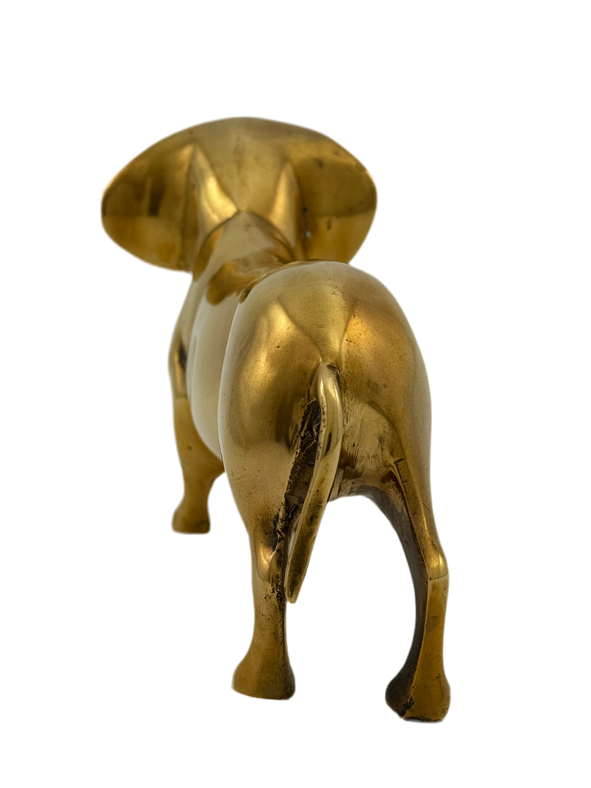 Vintage Brass Dachshund