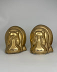 Mid-Century Modern Brass Hippo Bookends