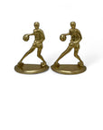 Vintage Brass Basketball Bookends Larry Bird-A Pair