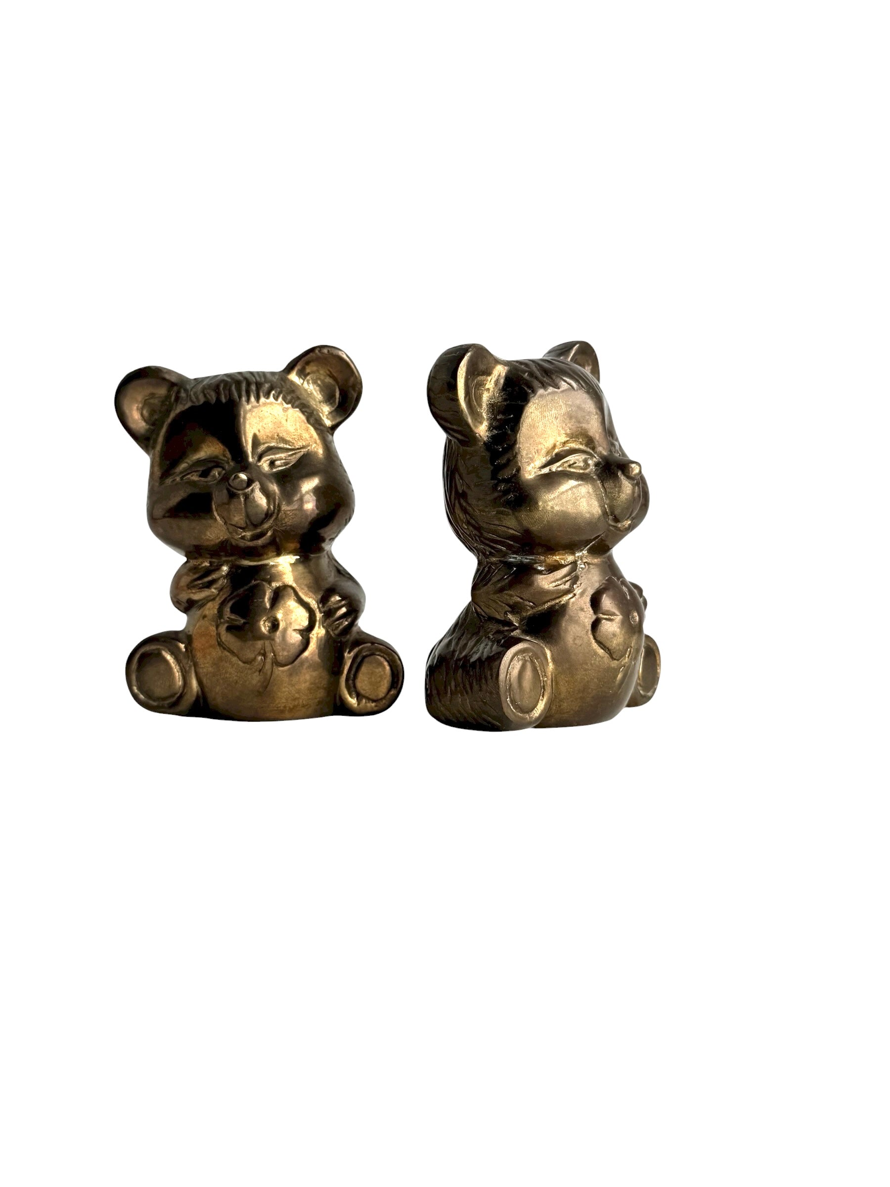 Vintage Brass “Good Luck Bears” – Mid-Century Modern Pair