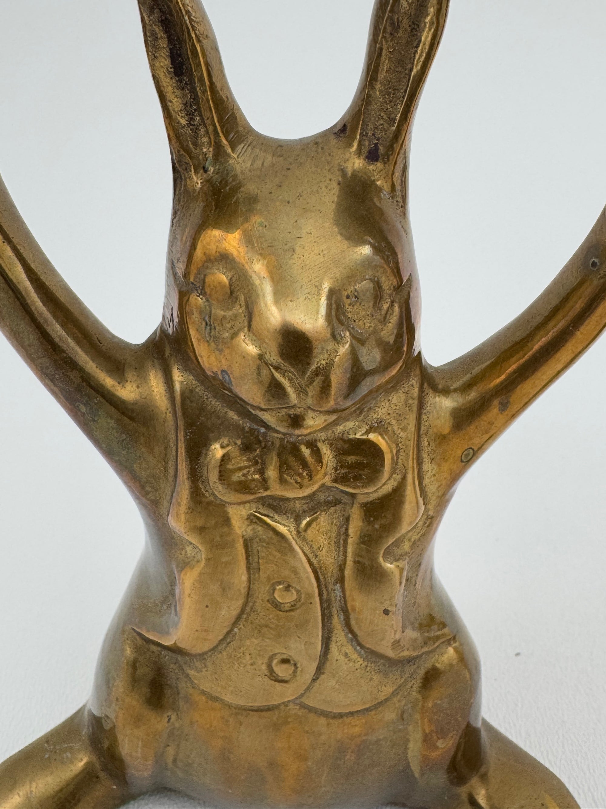 Vintage Brass Rabbit Candleholders-A Pair