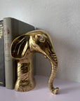 Vintage Brass Elephant Bookends- A Pair