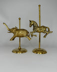 Vintage Brass Carousel Pair