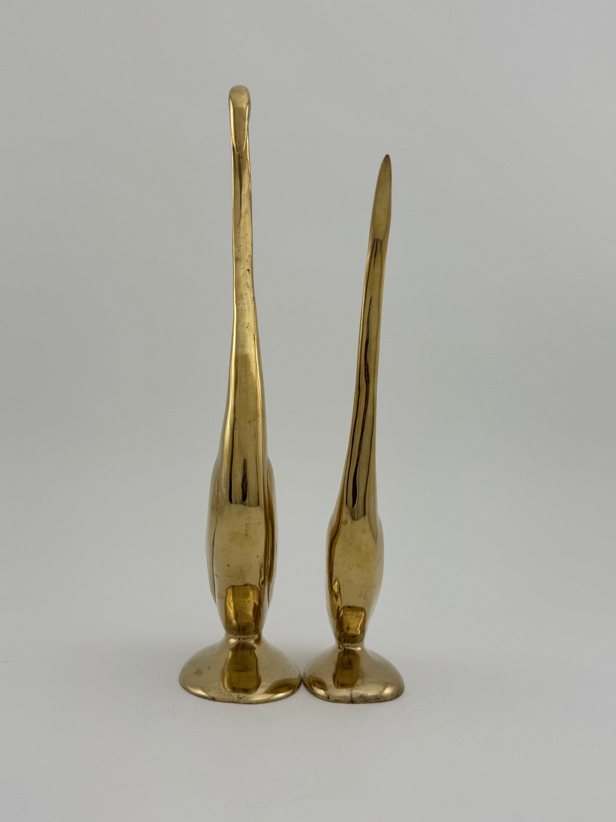 Vintage Brass Cranes-A Pair
