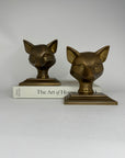 Vintage Brass Fox Head Bookends – The Clever Companions