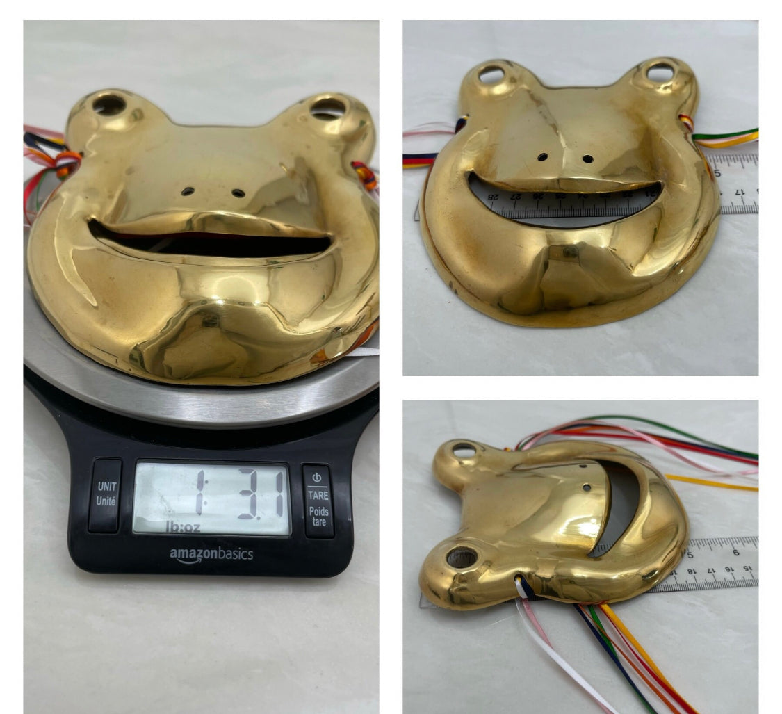 Vintage Brass Frog Masks-A Pair
