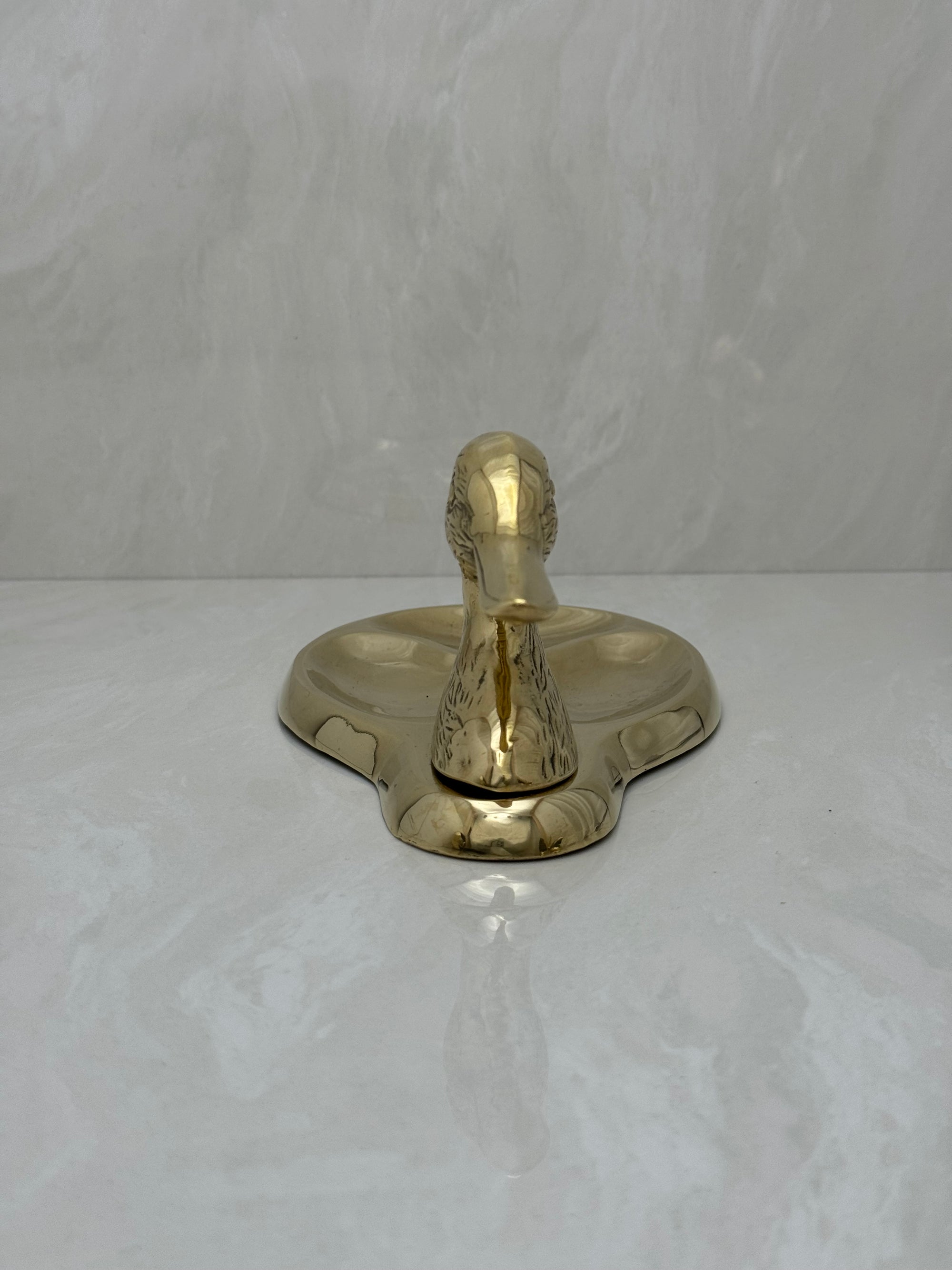 Vintage Brass Duck Dresser Tray