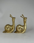 Vintage Brass MCM Snail Bookends-A Pair