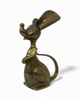Grand Vintage Mid-Century Modern Brass Mouse Sculpture — Oversized Whimsical Art Accent