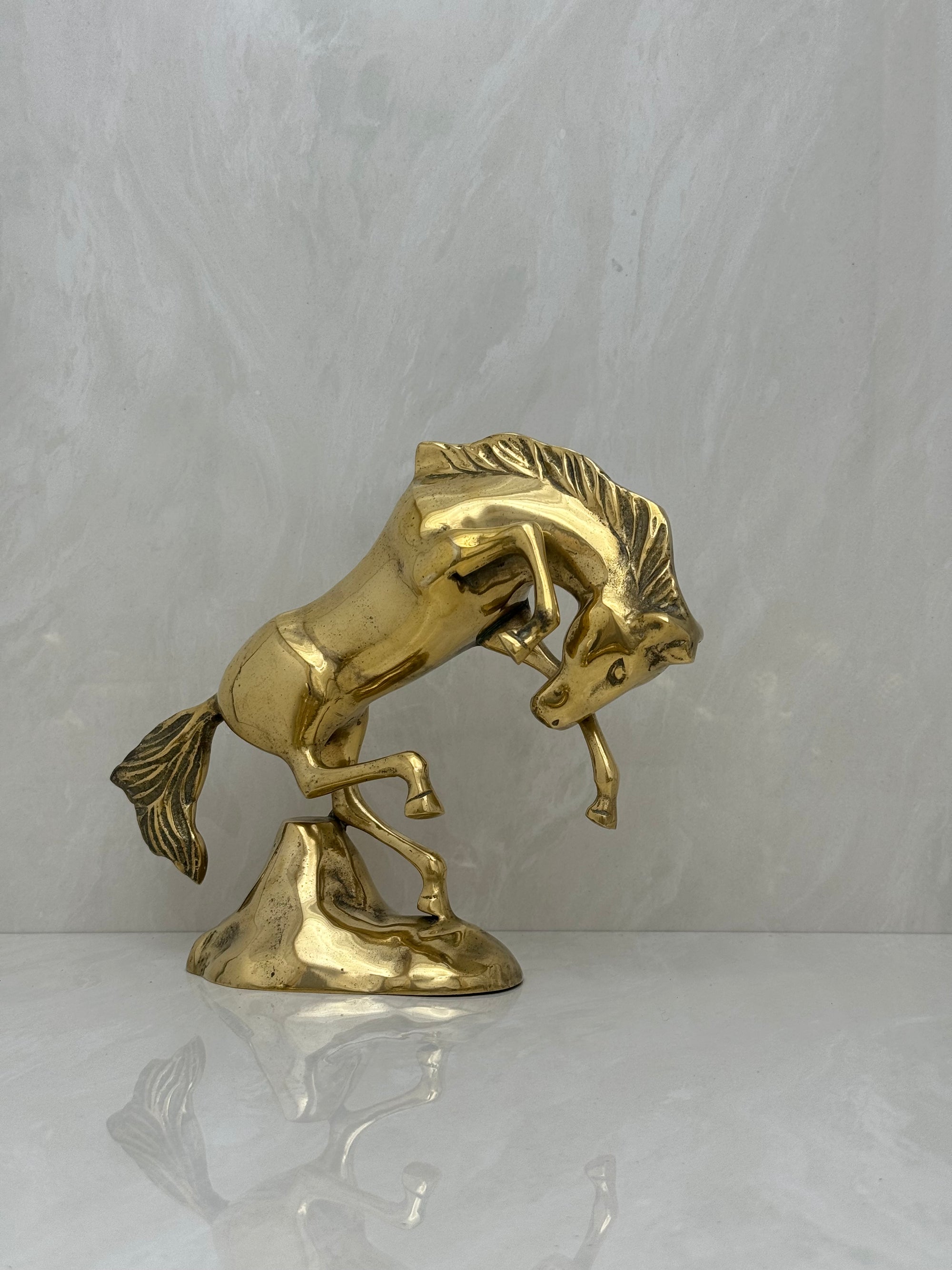 Vintage Brass Bucking Horse