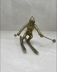 Vintage Brass Skier Figurine