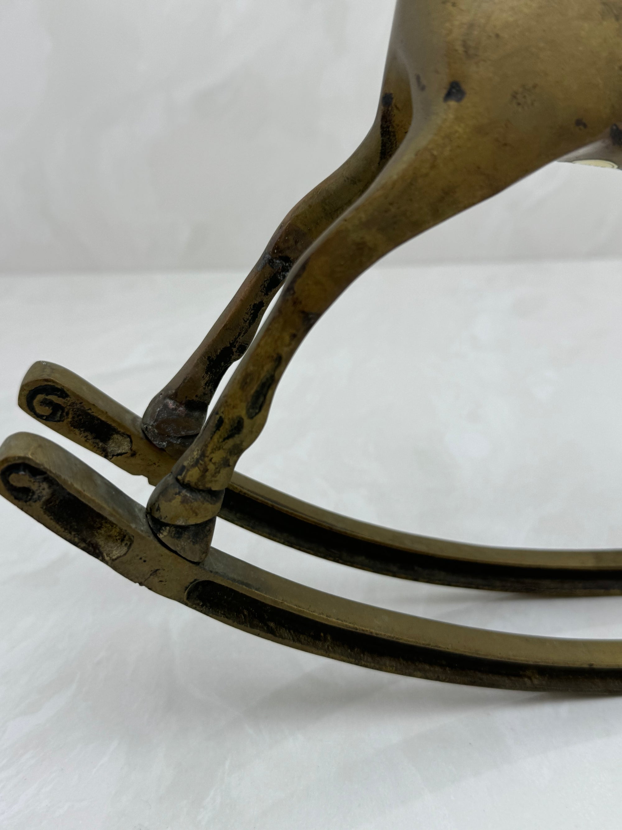 Vintage Brass Rocking Horse- Large