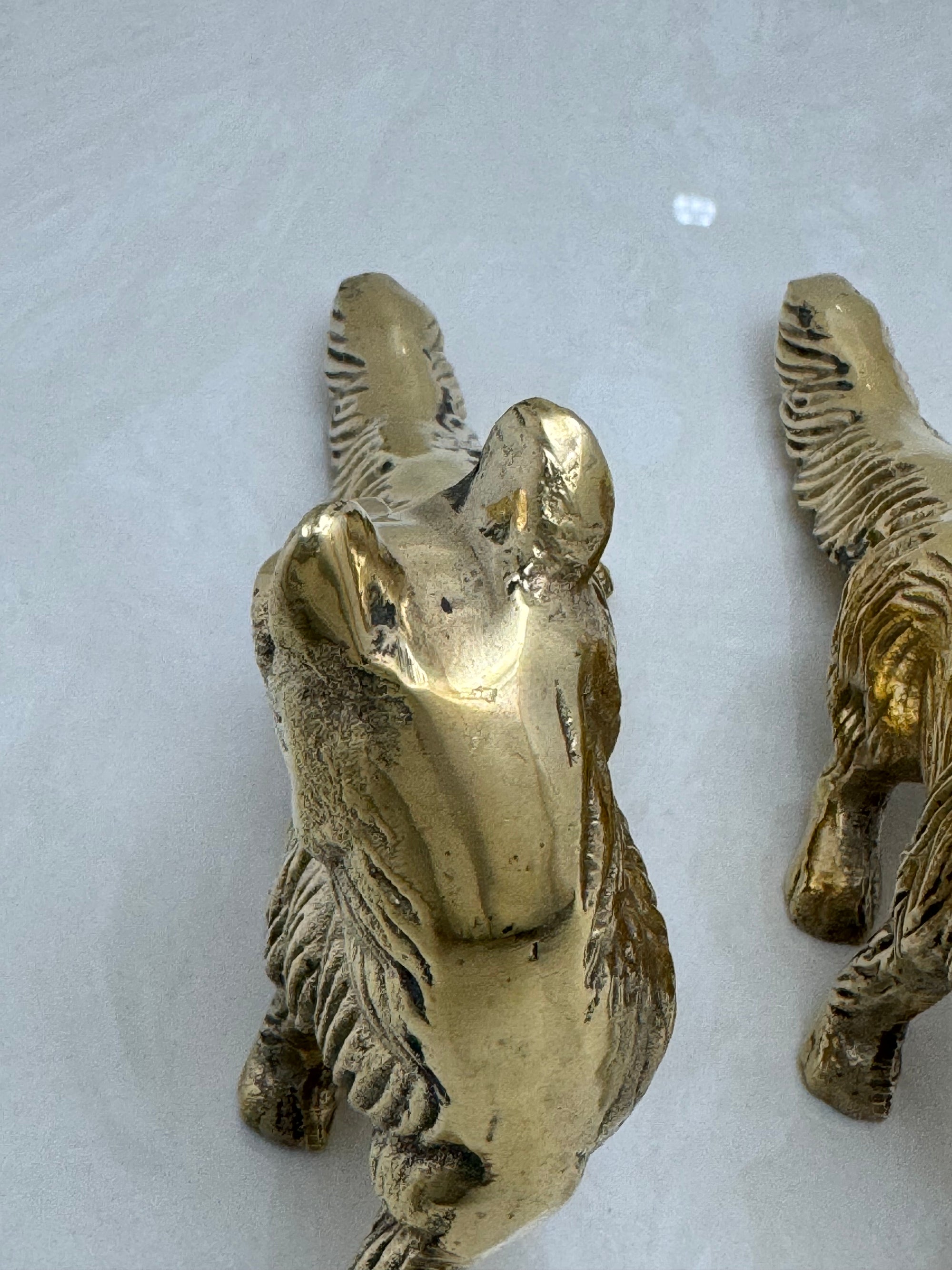 Vintage Brass Foxes- A Pair