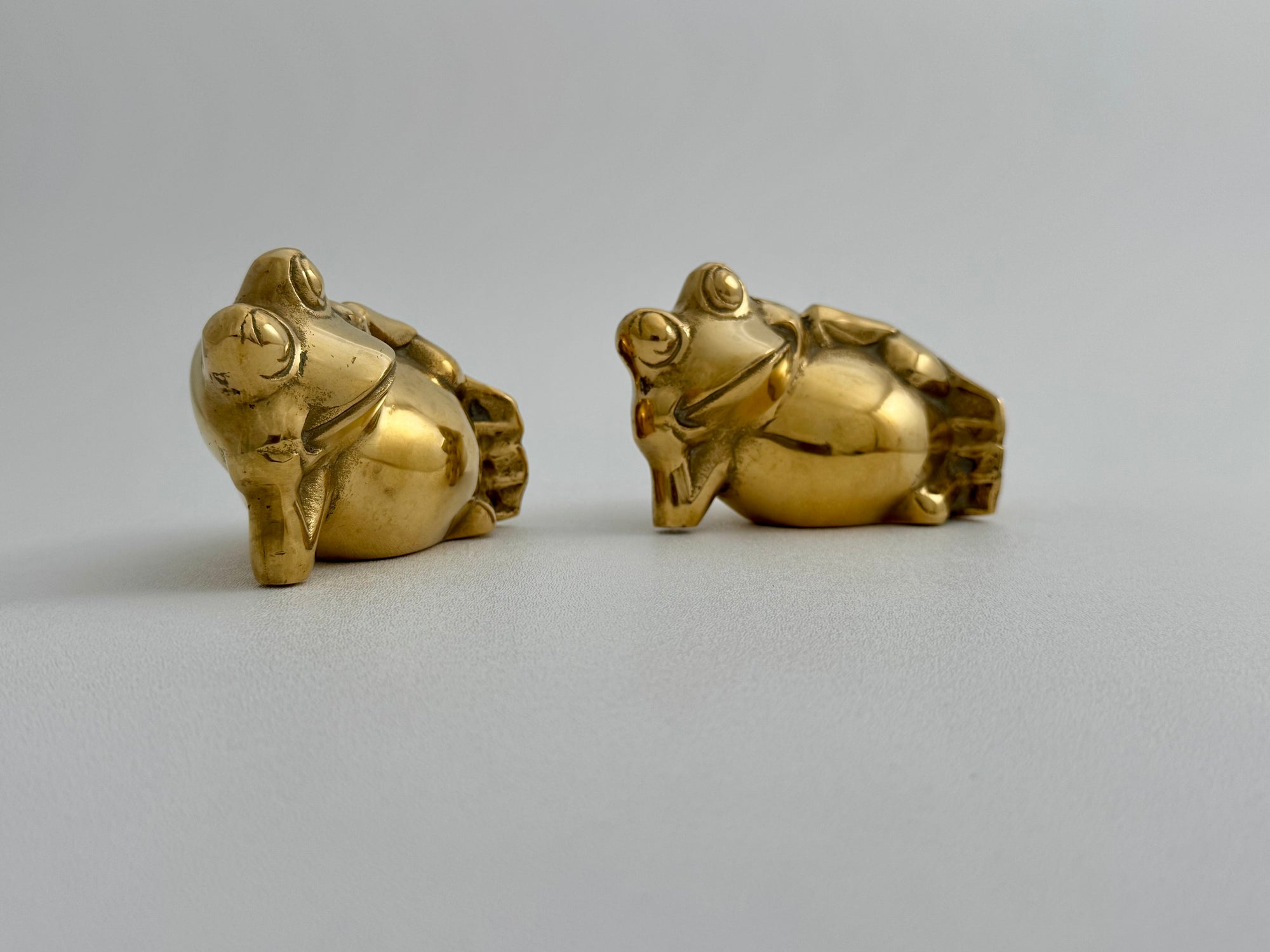 Vintage Brass Relaxing Frogs- A Pair