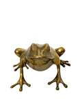 Vintage Brass Frog Figurine – Mid-Century Modern Toad Sculpture | Hollywood Regency Paperweight