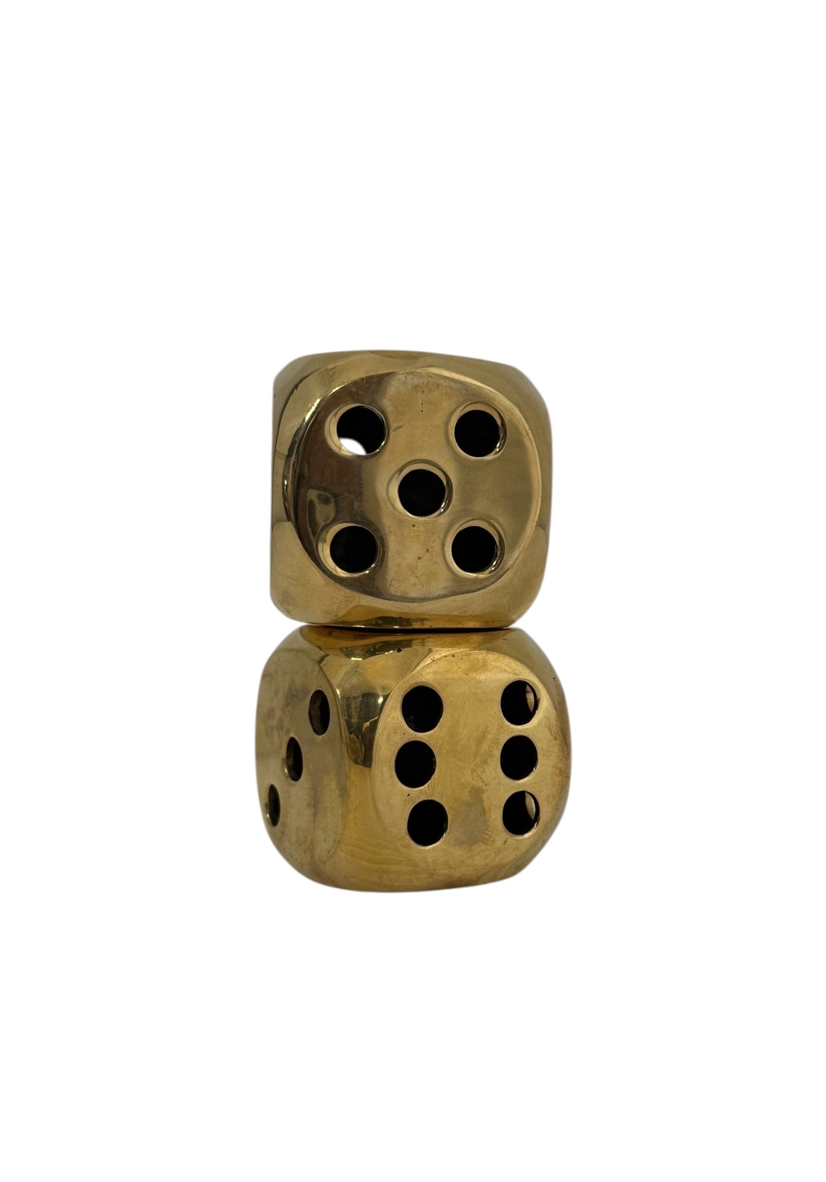 Vintage Brass Dice-A Pair