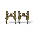 Vintage Bronze Pig Chef Candleholders-A Pair