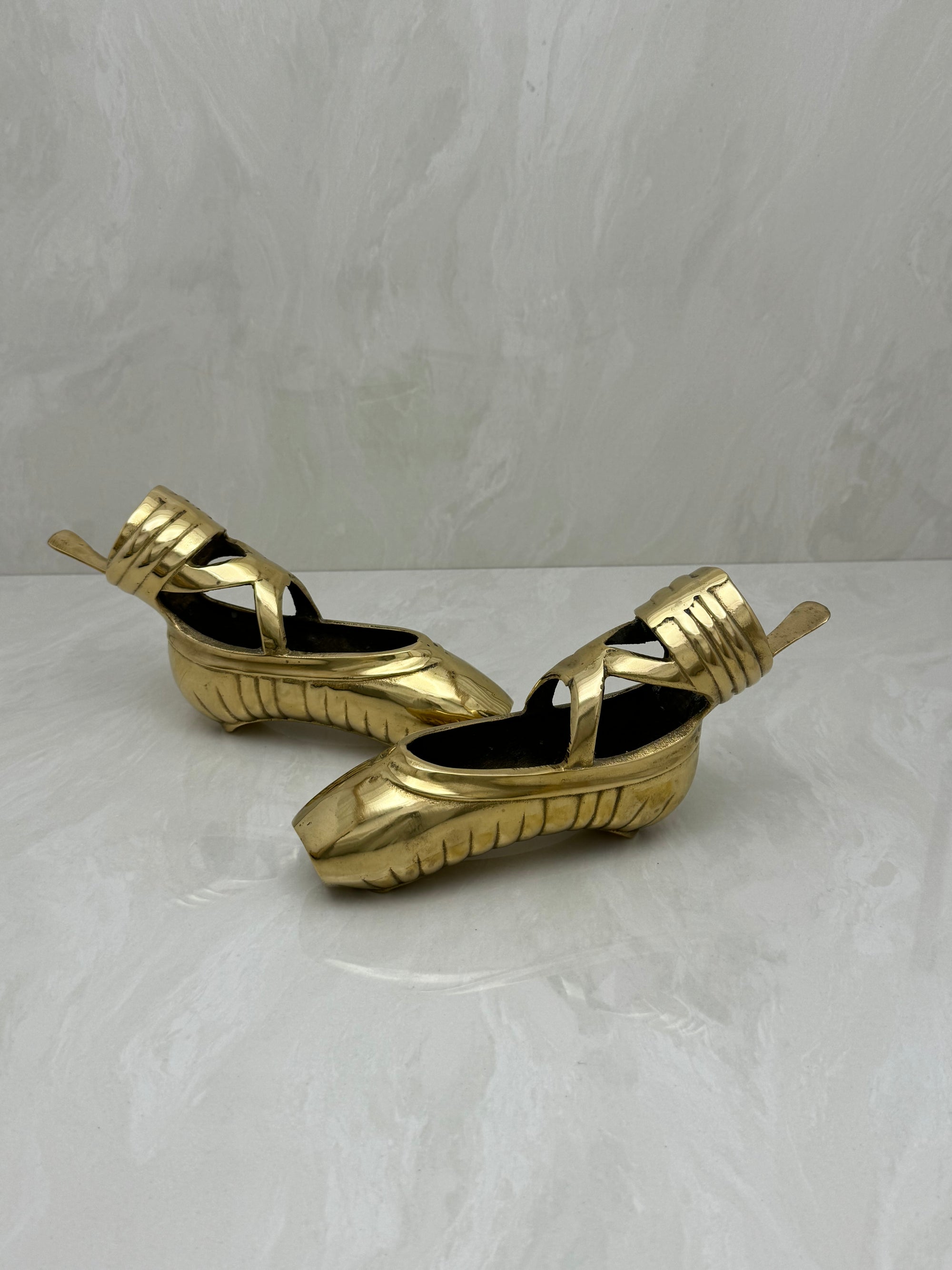 Pretty Brass Ballerina Slippers -A Pair