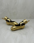 Pretty Brass Ballerina Slippers -A Pair