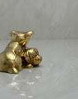 Cute Small Vintage Brass Sleeping Bulldog Puppies-A Collectible