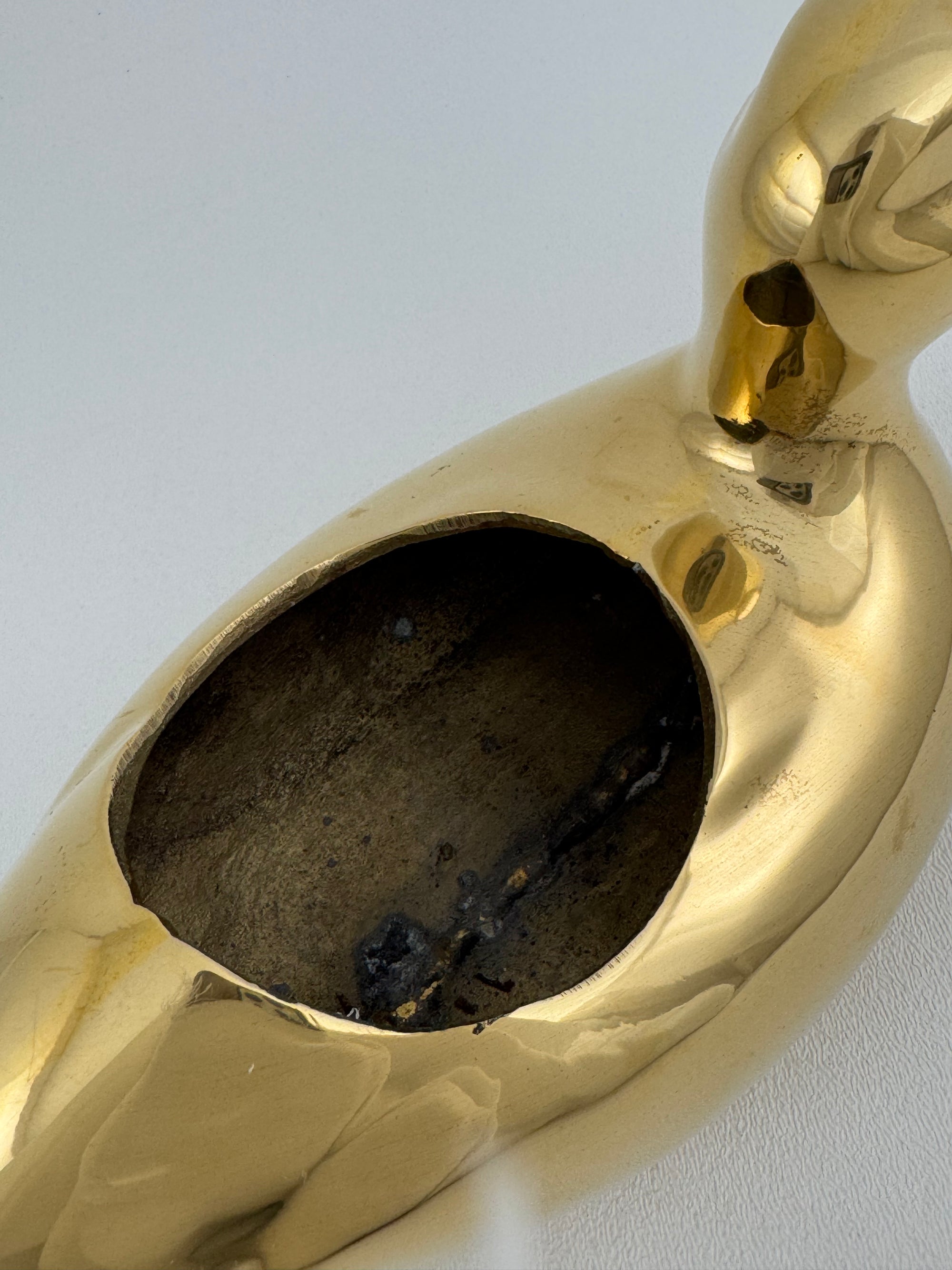 Vintage Brass Duck Stash Pot