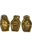 Vintage Brass wise Monkeys- A Set of Three