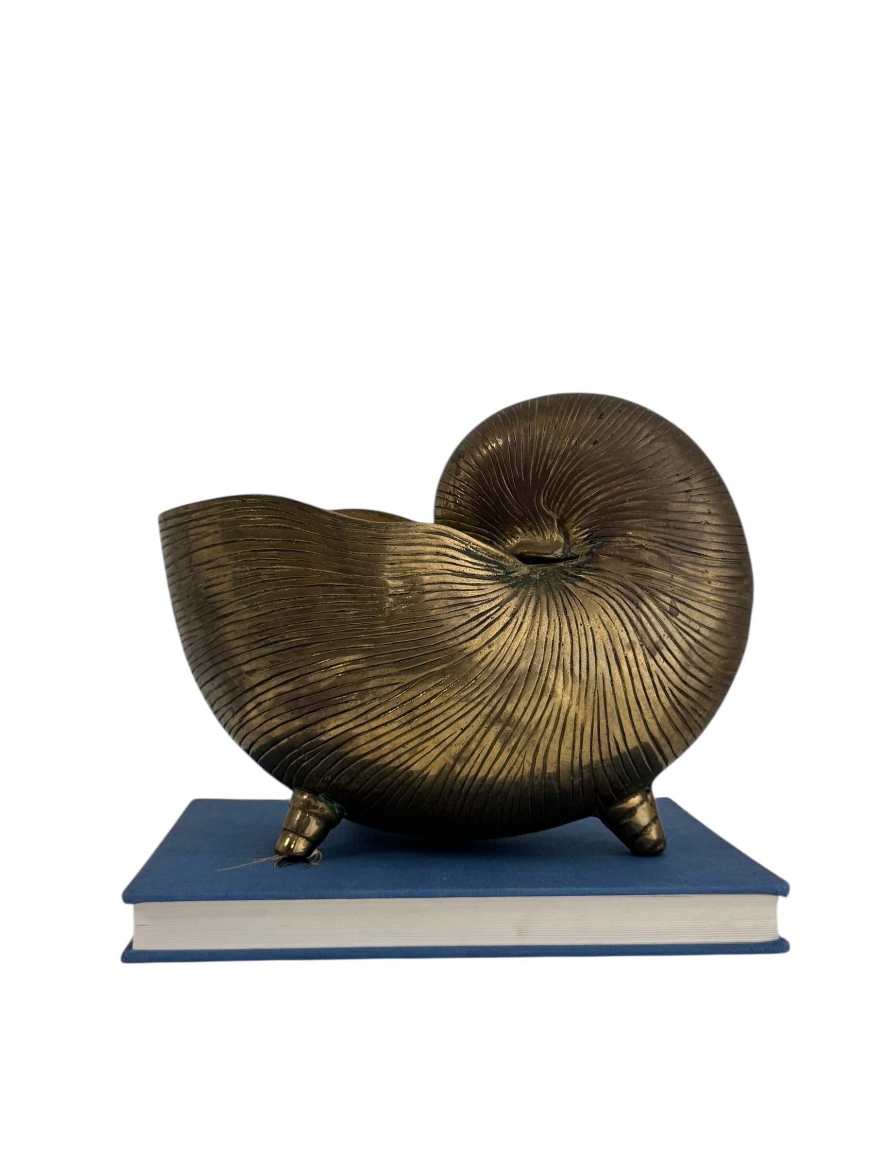 Vintage Brass Shell Stash Pot/Planter/Wine Holder