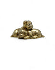 Cute Small Vintage Brass Sleeping Bulldog Puppies-A Collectible