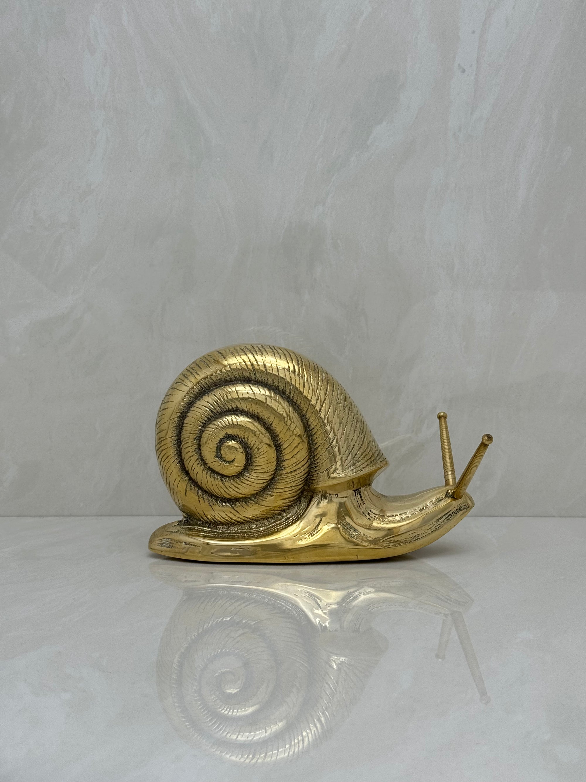 Vintage MCM Brass Snail