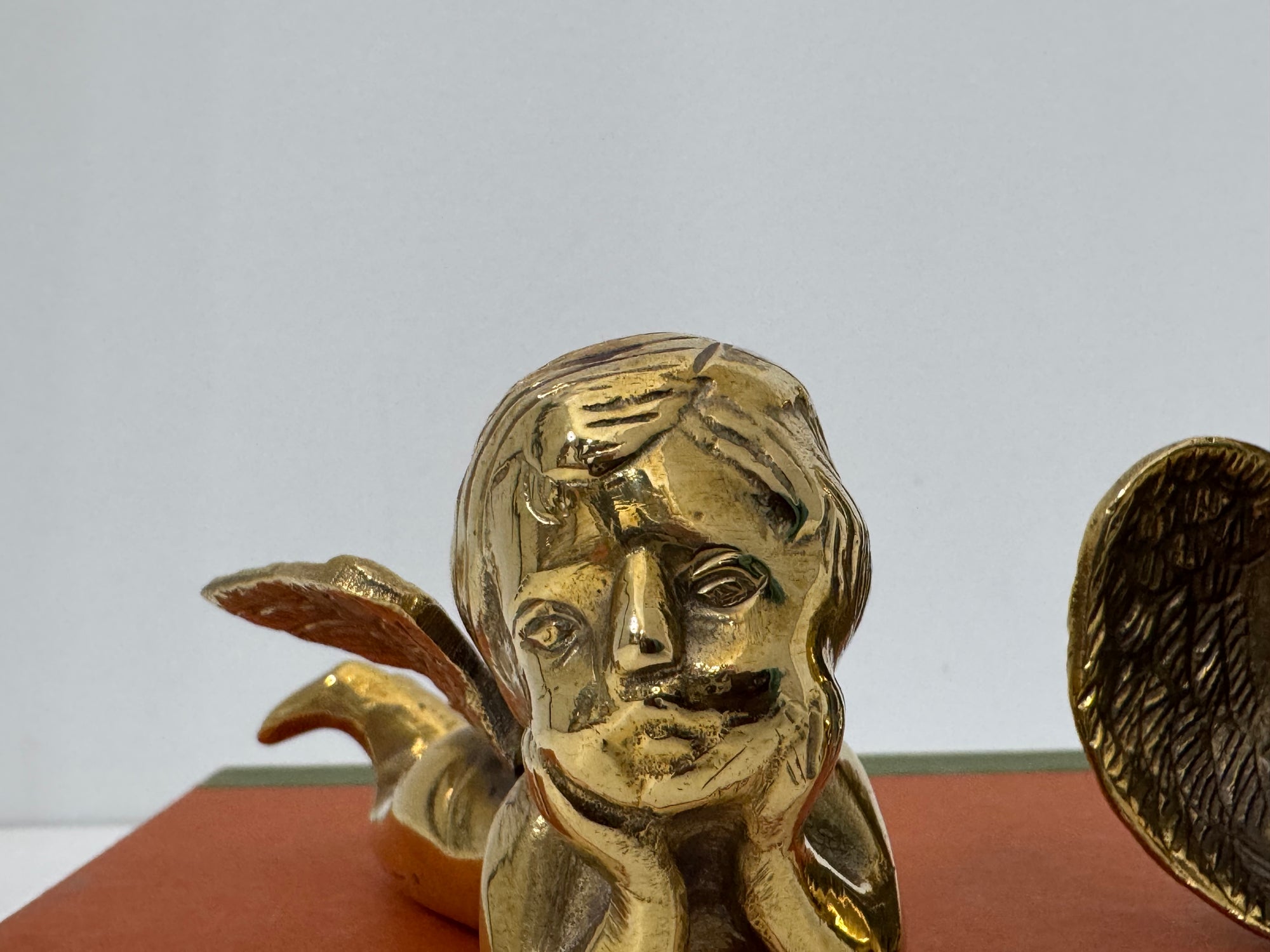Vintage Polished Brass Cherub Angels — Set of Two Mid-Century Figurines