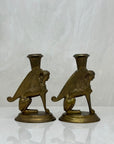 Vintage Brass Winged Sphinx Candleholders-A Pair