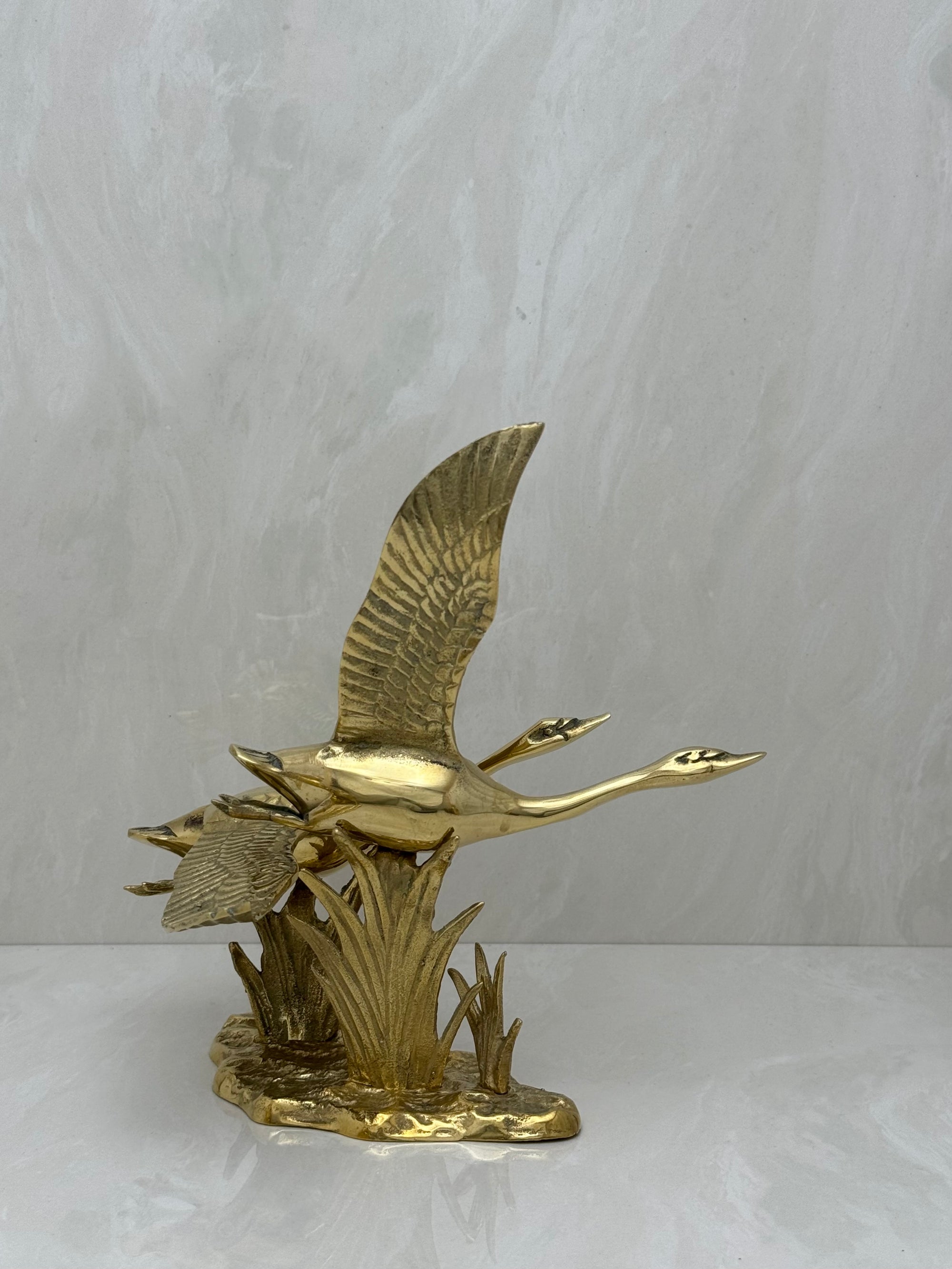 Vintage Brass Bird Sculpture