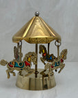 Vintage Brass Enesco Music Horse Carousel