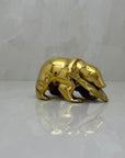 Vintage Brass Bear with Fish in Mouth