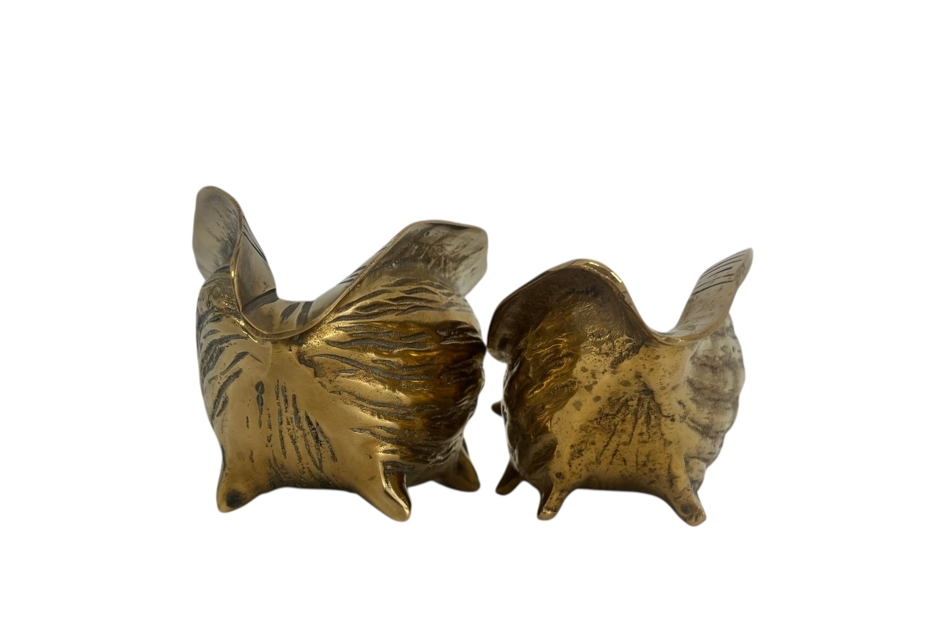 Pair of Vintage Brass Conch Shell Planters