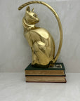 Vintage Brass Stylized Long Tailed Cat-MCM By Dolbi Cashier