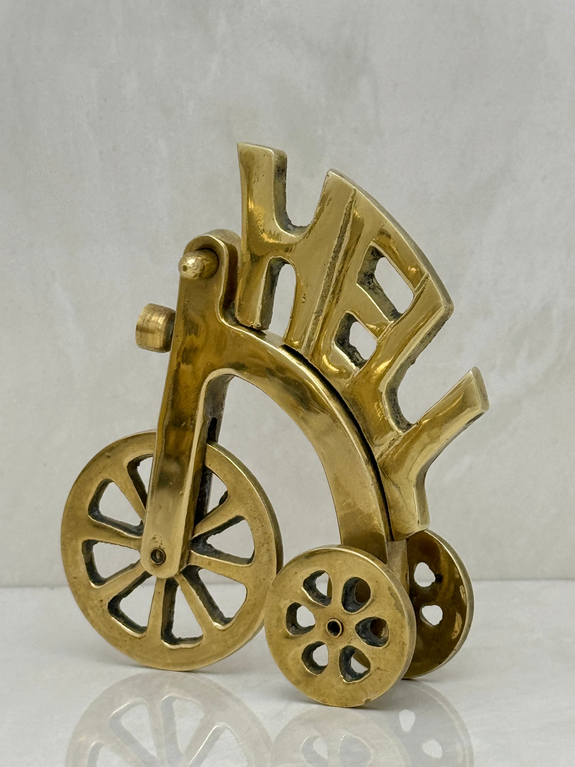 Vintage Brass &quot;Hell on Wheels&quot; Bicycle