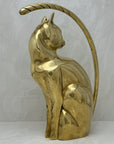 Vintage Brass Stylized Long Tailed Cat-MCM By Dolbi Cashier