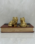 Small Vintage Brass Cat Figurines-A Pair