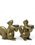 Bronze Squirrel Candleholders-A Pair