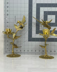 Vintage Brass Hummingbird Candleholders-A Pair