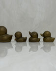 Small Vintage Brass Duck Family-A Four Piece Set