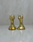 Vintage Brass Cat Head Bookends-A Pair