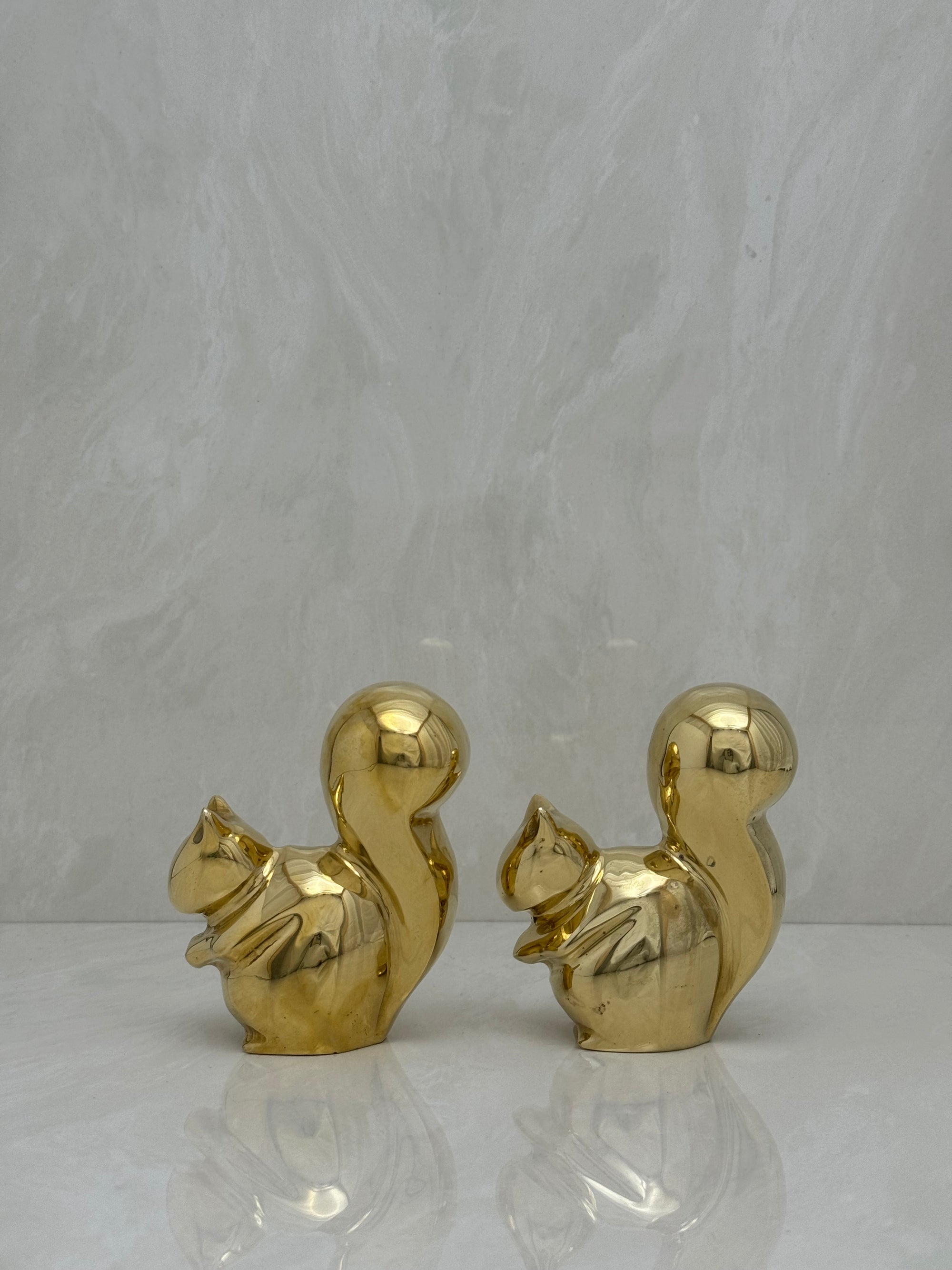 Vintage Brass Adorable Squirrels-A Pair