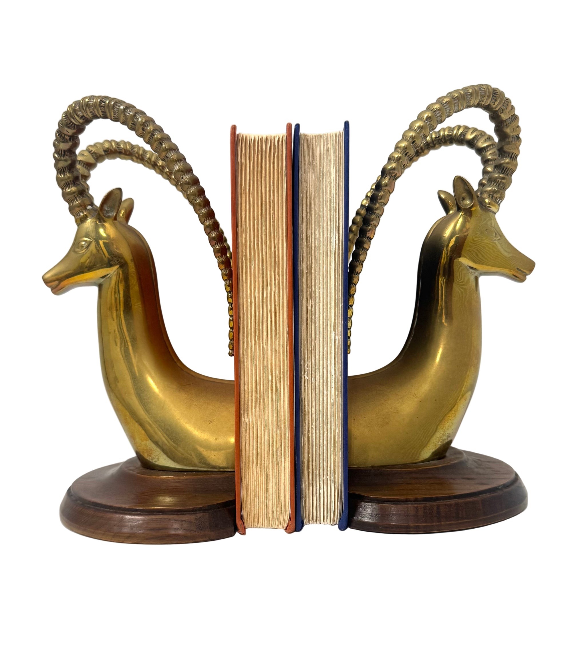 Vintage Sarréid Ltd. Brass Ibex Sculptures — Made in Spain, Mid-Century Modern Elegance